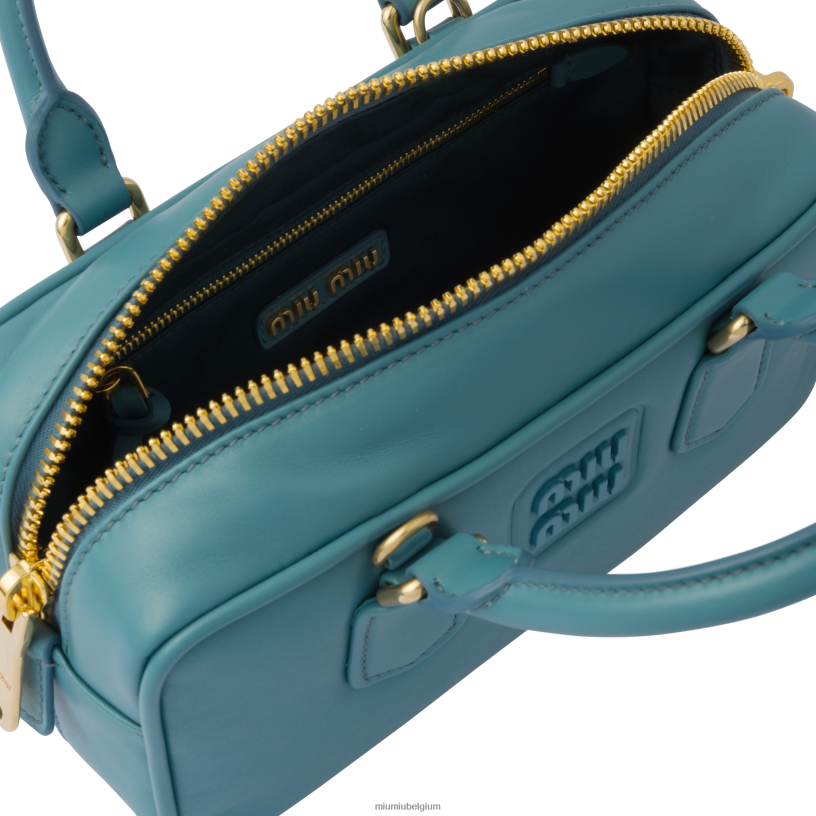 Miu Miu jachthaven blauwArcadie leren tas N8F6L136 verzameling