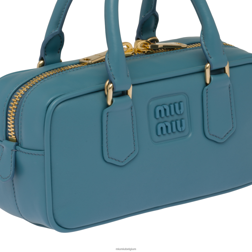 Miu Miu jachthaven blauwArcadie leren tas N8F6L136 verzameling