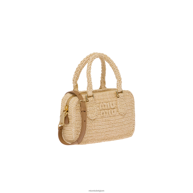 Miu Miu natuurlijkgehaakte tas met handvat aan de bovenkant N8F6L162 verzameling