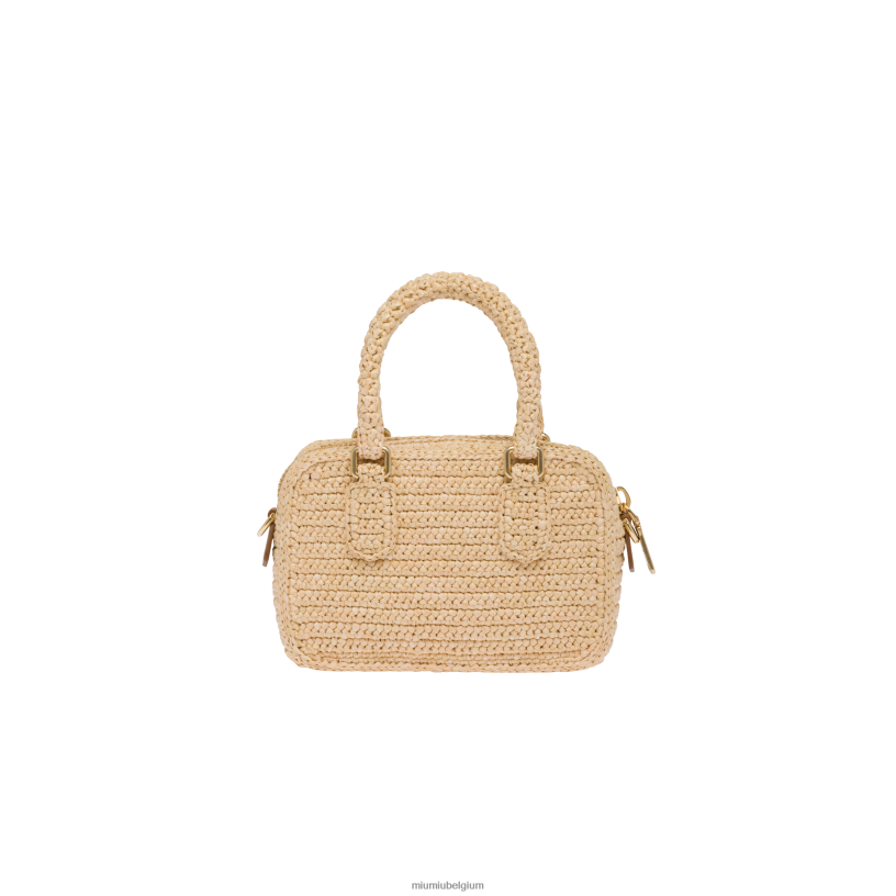 Miu Miu natuurlijkgehaakte tas met handvat aan de bovenkant N8F6L162 verzameling