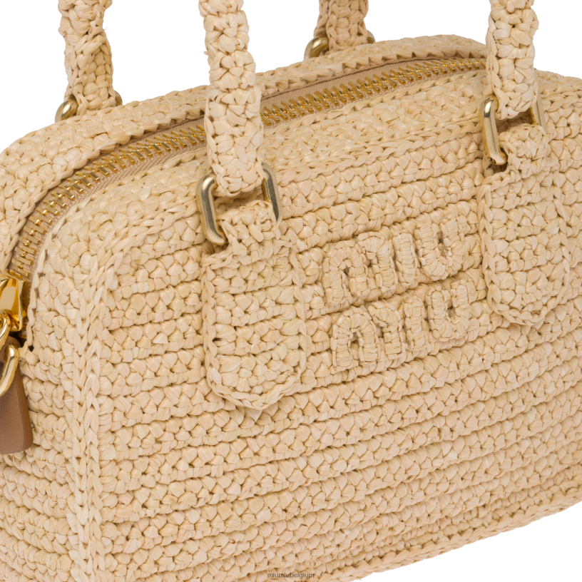 Miu Miu natuurlijkgehaakte tas met handvat aan de bovenkant N8F6L162 verzameling