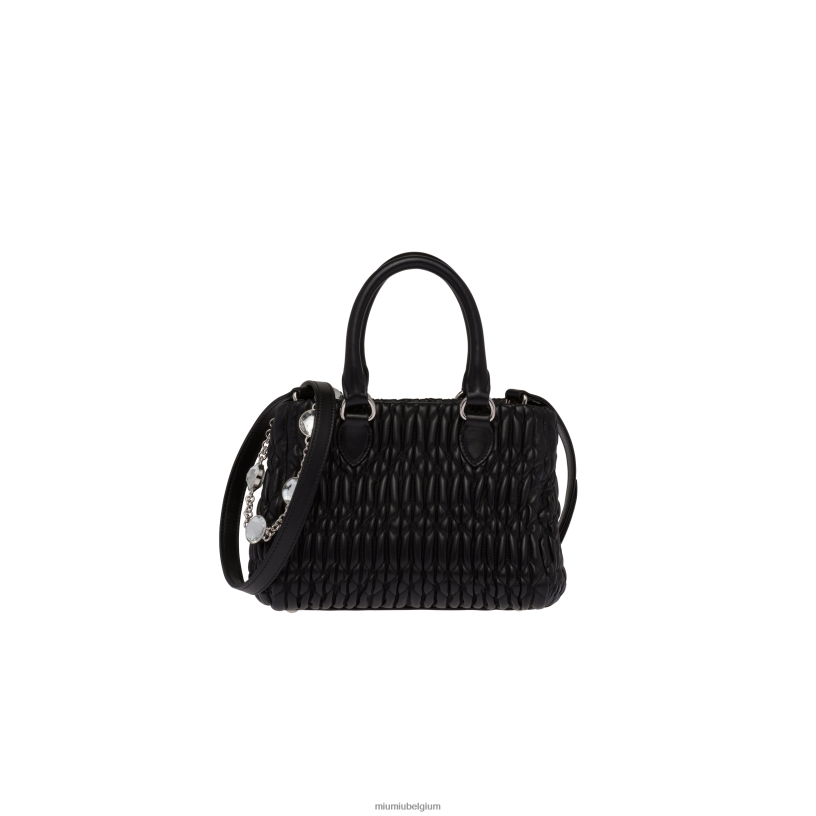 Miu Miu zwarthandtas van kristal nappaleer N8F6L154 verzameling