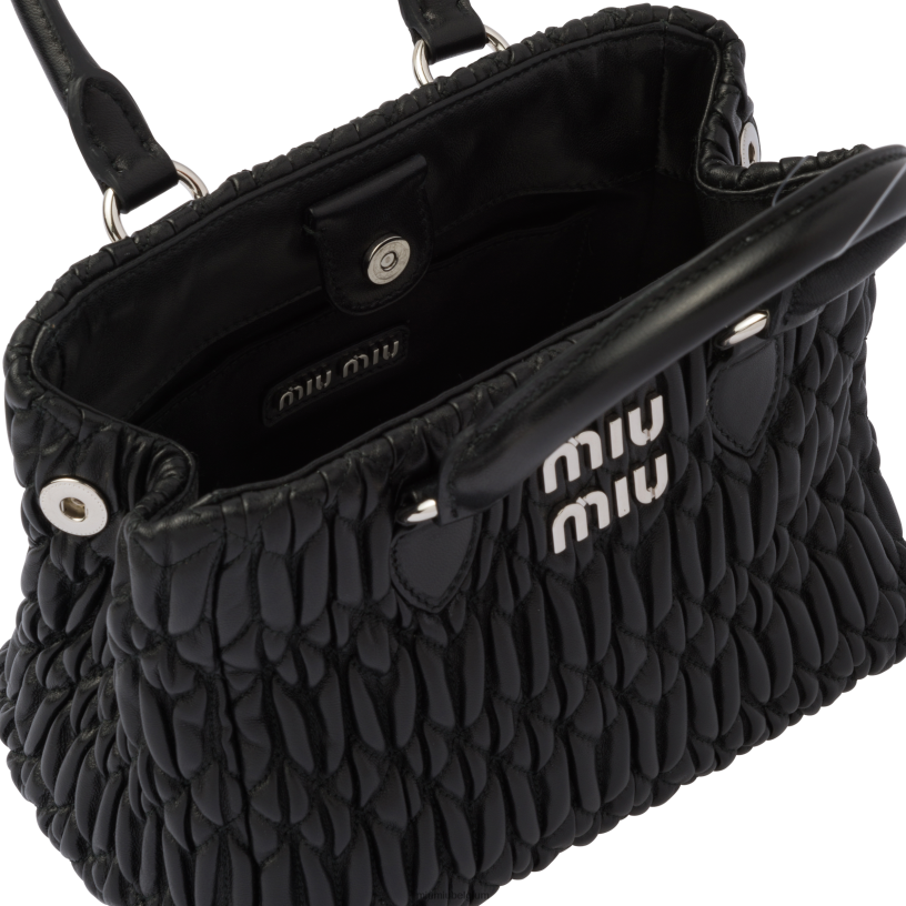 Miu Miu zwarthandtas van kristal nappaleer N8F6L154 verzameling