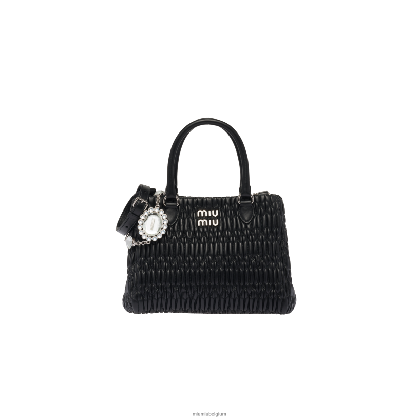 Miu Miu zwartkristal nappaleer en kristallen handtas N8F6L152 verzameling