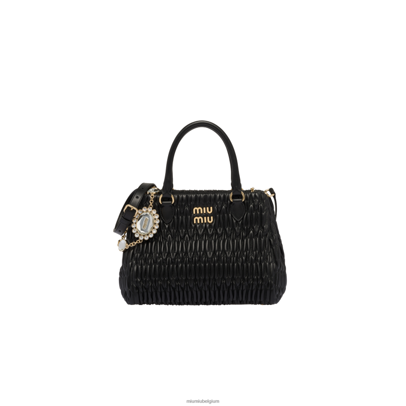 Miu Miu zwartkristal nappaleer en kristallen handtas N8F6L153 verzameling