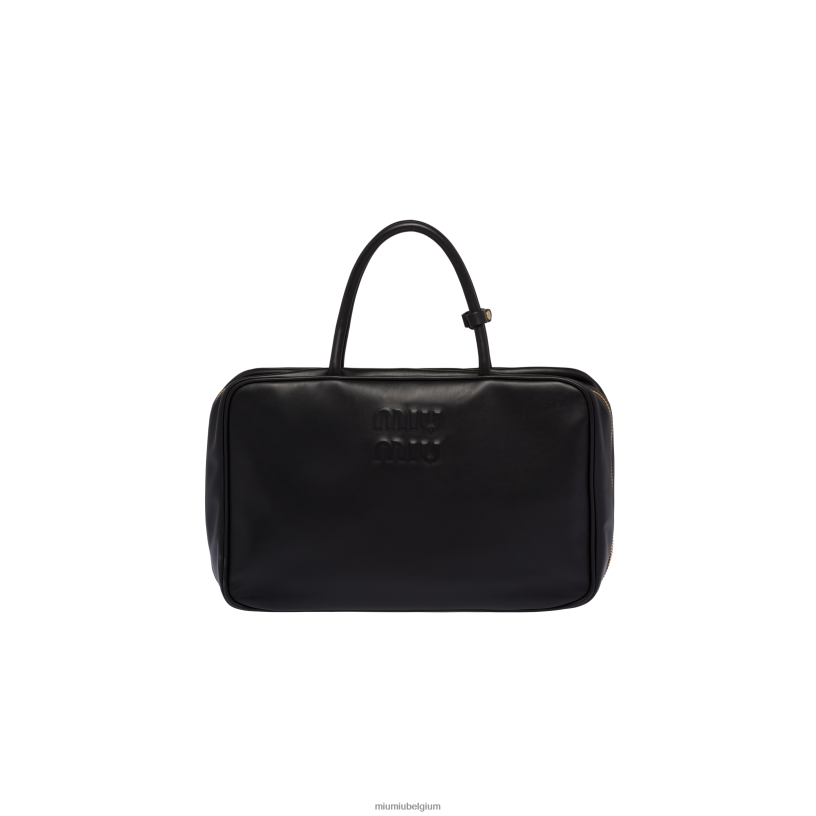 Miu Miu zwartleren tas met handvat aan de bovenkant N8F6L151 verzameling