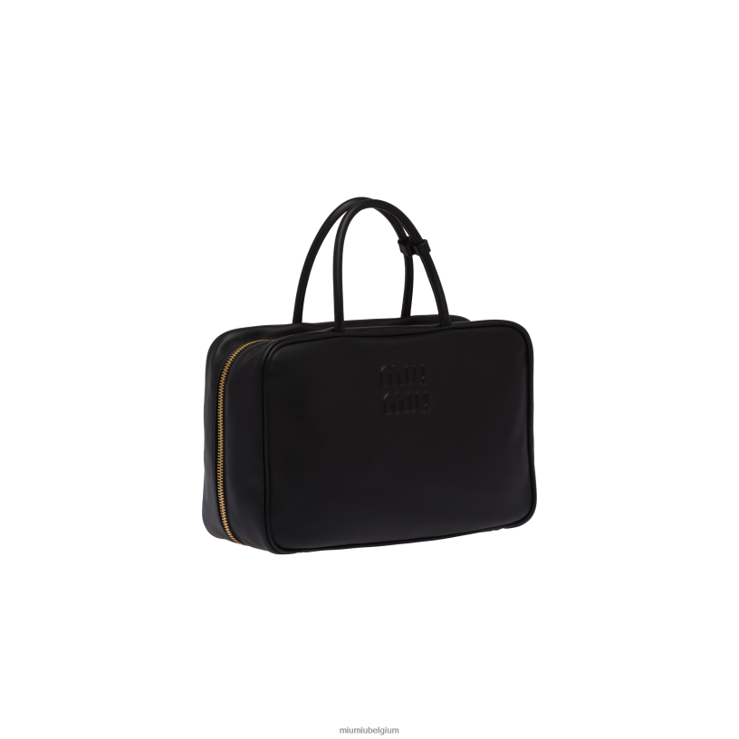 Miu Miu zwartleren tas met handvat aan de bovenkant N8F6L151 verzameling