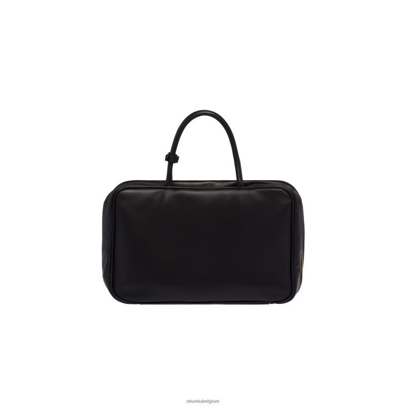 Miu Miu zwartleren tas met handvat aan de bovenkant N8F6L151 verzameling