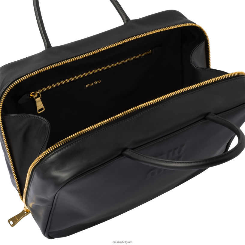 Miu Miu zwartleren tas met handvat aan de bovenkant N8F6L151 verzameling