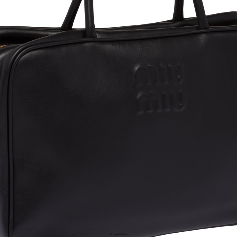 Miu Miu zwartleren tas met handvat aan de bovenkant N8F6L151 verzameling
