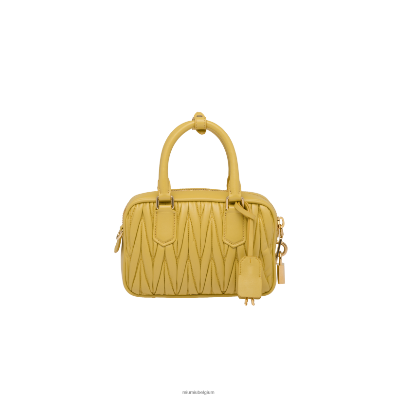 Miu Miu ananastas van gematelasseerd nappaleer met handvat aan de bovenkant N8F6L41 verzameling