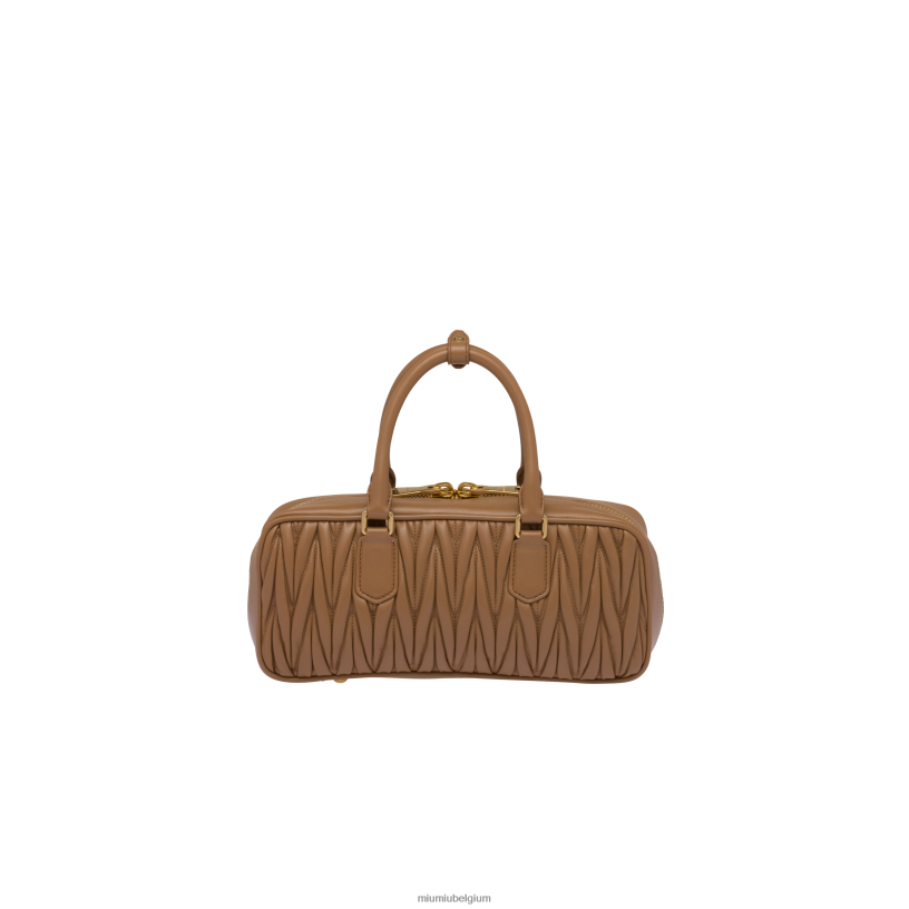 Miu Miu karamelArcadie gematelasseerde tas van nappaleer N8F6L47 verzameling