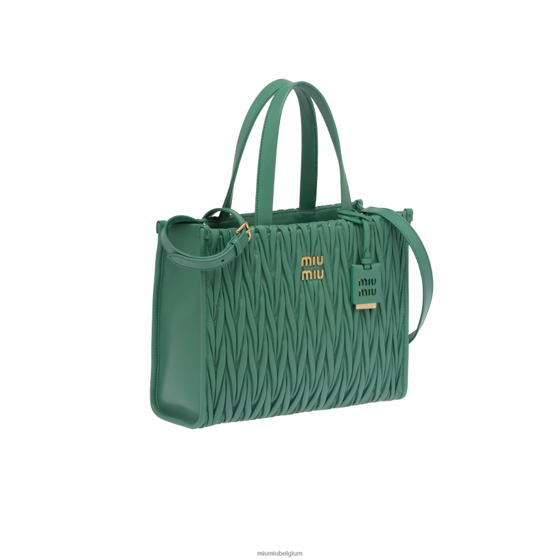 Miu Miu salie groenmatelasse nappa lederen draagtas N8F6L56 verzameling