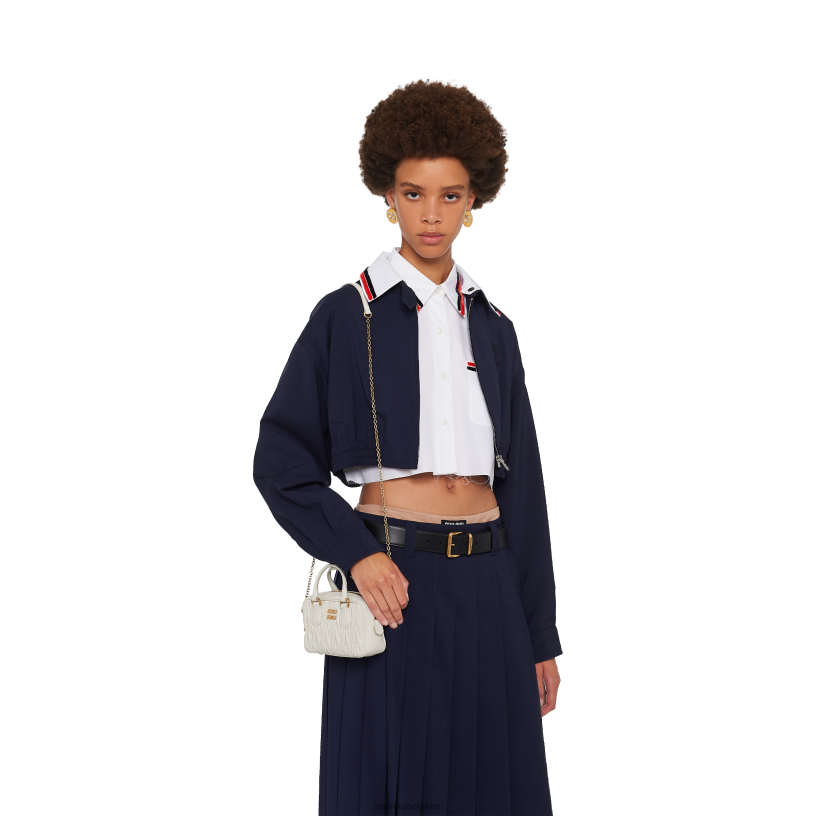 Miu Miu witMini-tas van gematelasseerd nappaleer met handgreep aan de bovenkant N8F6L65 verzameling