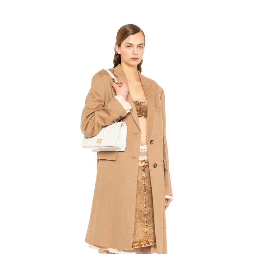 Miu Miu witgematteerd nappa lederen tas N8F6L51 verzameling