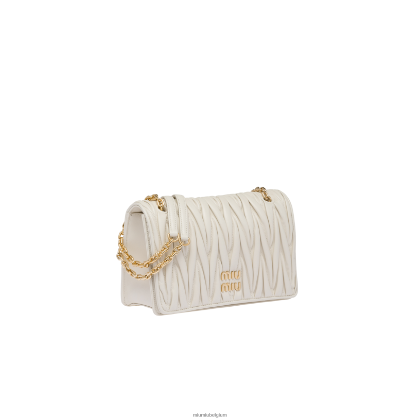 Miu Miu witgematteerd nappa lederen tas N8F6L51 verzameling