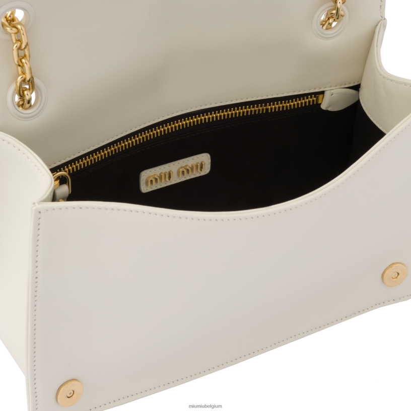 Miu Miu witgematteerd nappa lederen tas N8F6L51 verzameling