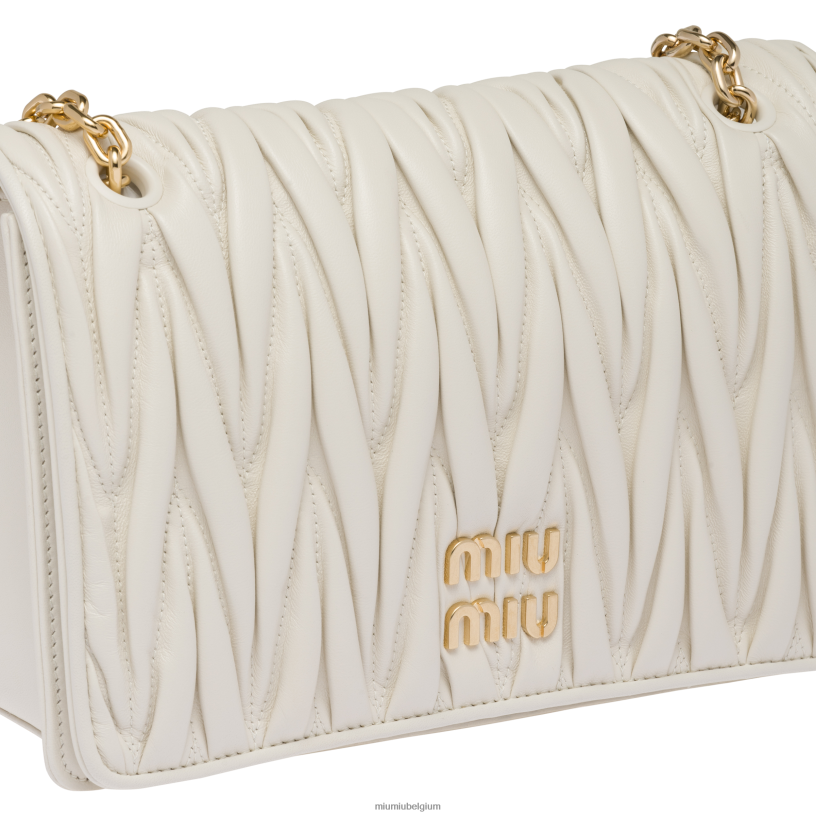 Miu Miu witgematteerd nappa lederen tas N8F6L51 verzameling