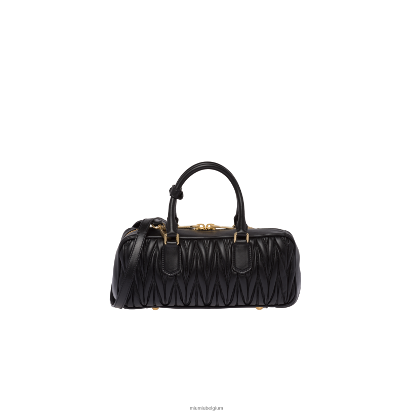 Miu Miu zwartArcadie gematelasseerde tas van nappaleer N8F6L46 verzameling