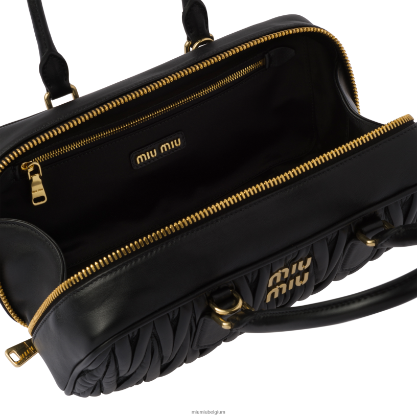 Miu Miu zwartArcadie gematelasseerde tas van nappaleer N8F6L46 verzameling