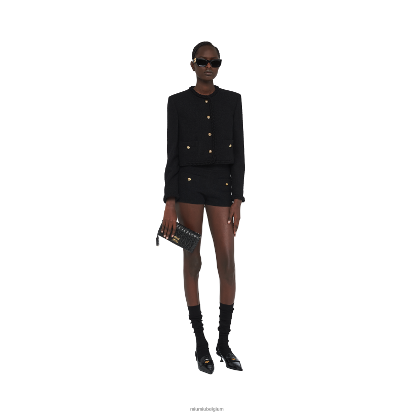 Miu Miu zwartgematelasseerde schoudertas van nappaleer N8F6L73 verzameling