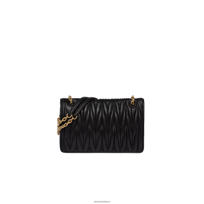 Miu Miu zwartgematteerd nappa lederen tas N8F6L50 verzameling