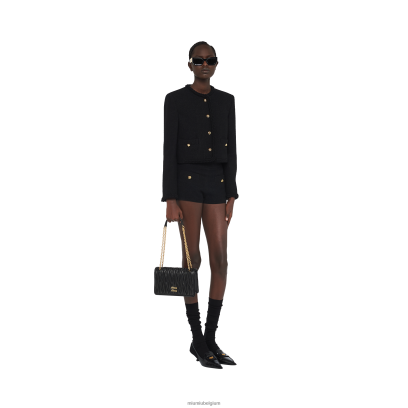 Miu Miu zwartgematteerd nappa lederen tas N8F6L50 verzameling