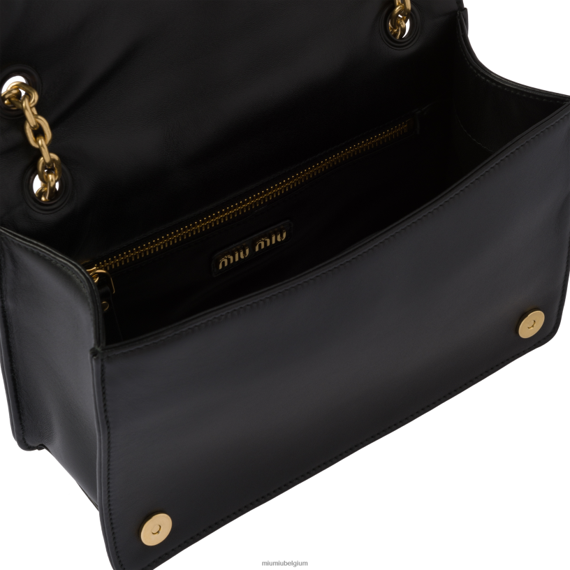 Miu Miu zwartgematteerd nappa lederen tas N8F6L50 verzameling