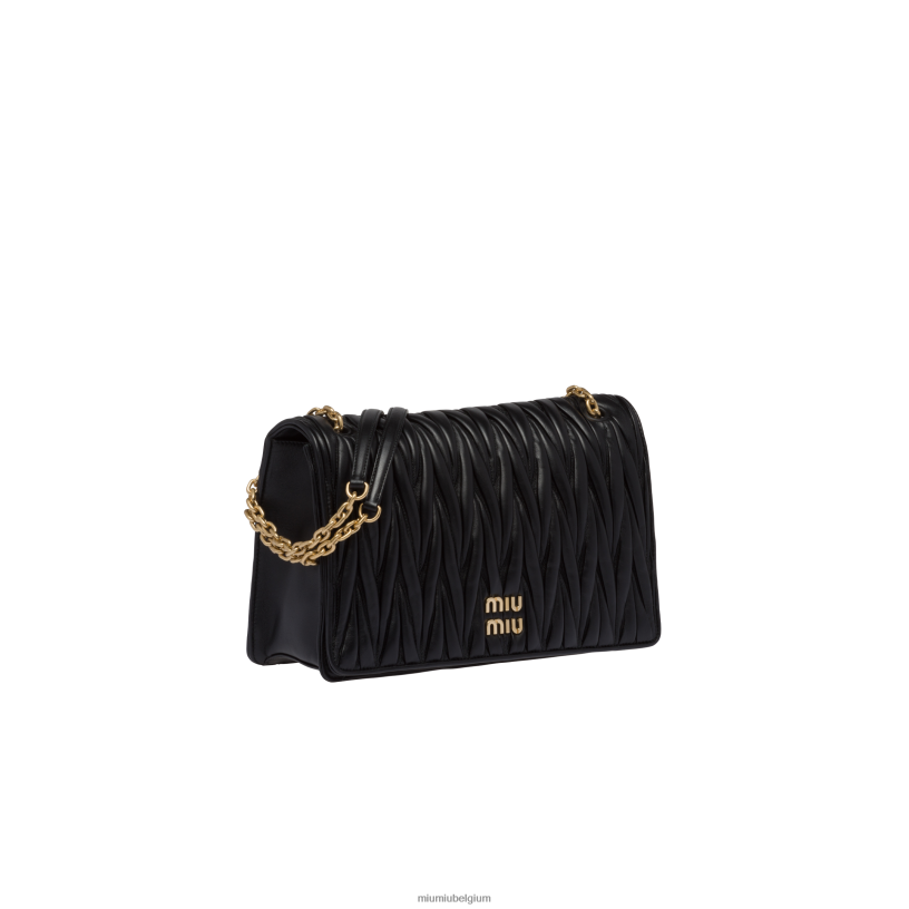 Miu Miu zwartgematteerd nappa lederen tas N8F6L52 verzameling