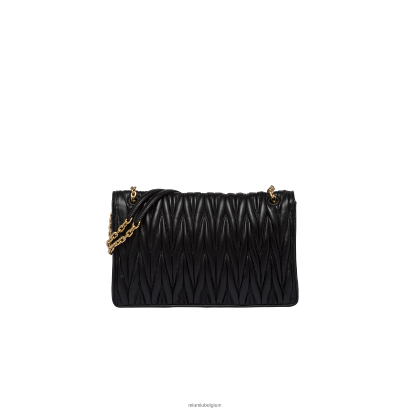 Miu Miu zwartgematteerd nappa lederen tas N8F6L52 verzameling