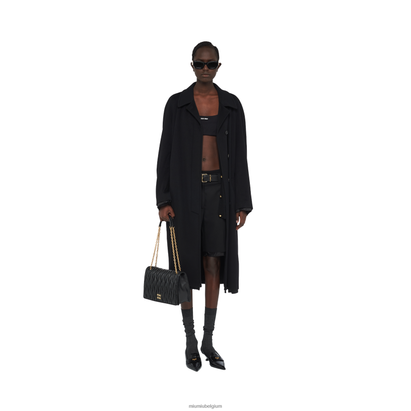 Miu Miu zwartgematteerd nappa lederen tas N8F6L52 verzameling