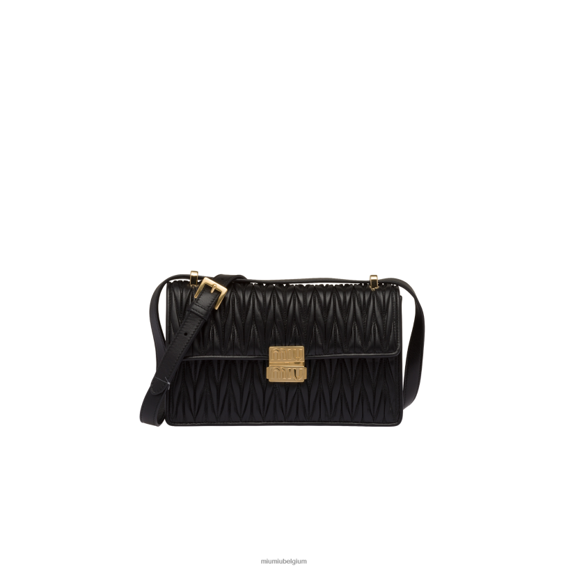 Miu Miu zwartgematteerd nappa lederen tas N8F6L77 verzameling