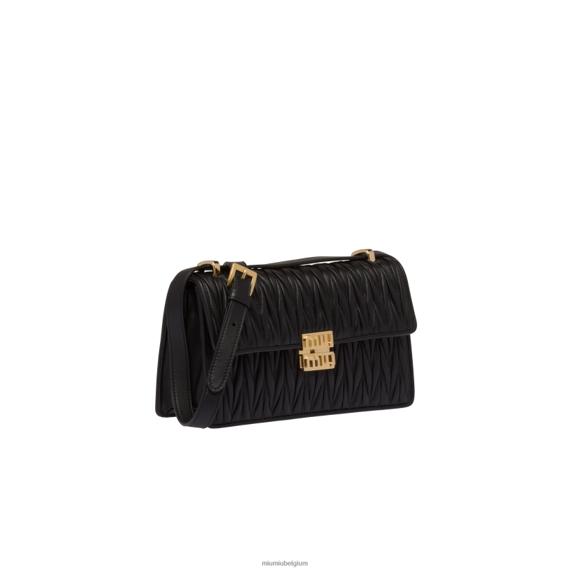 Miu Miu zwartgematteerd nappa lederen tas N8F6L77 verzameling