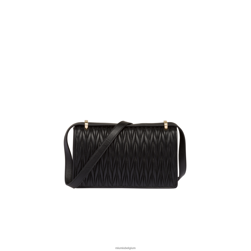 Miu Miu zwartgematteerd nappa lederen tas N8F6L77 verzameling