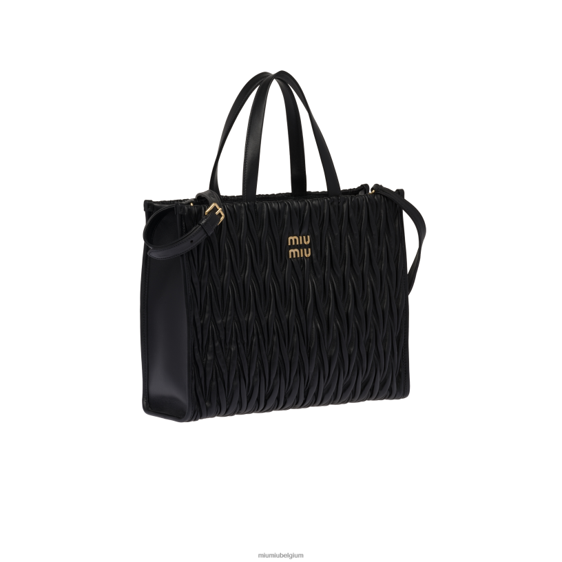 Miu Miu zwartmatelasse nappa lederen draagtas N8F6L53 verzameling