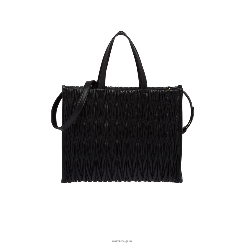 Miu Miu zwartmatelasse nappa lederen draagtas N8F6L53 verzameling