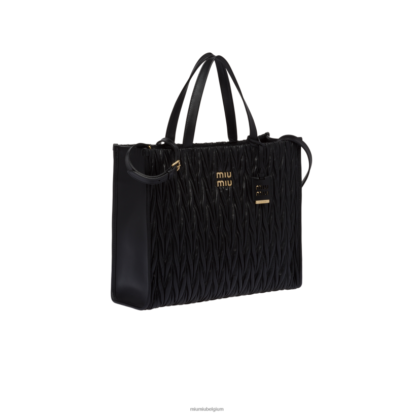 Miu Miu zwartmatelasse nappa lederen draagtas N8F6L54 verzameling