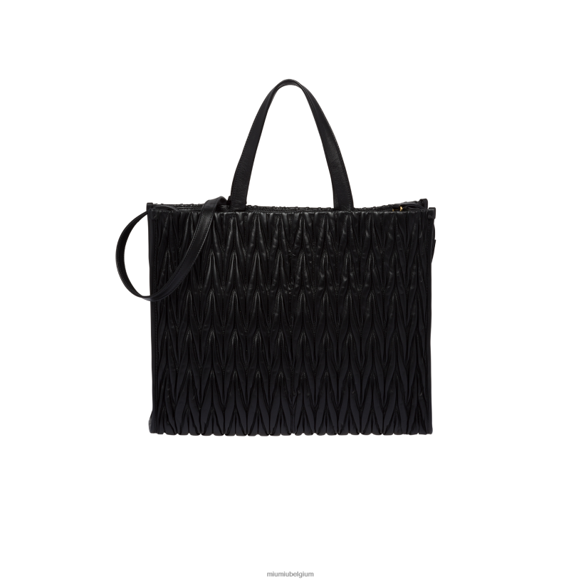 Miu Miu zwartmatelasse nappa lederen draagtas N8F6L54 verzameling