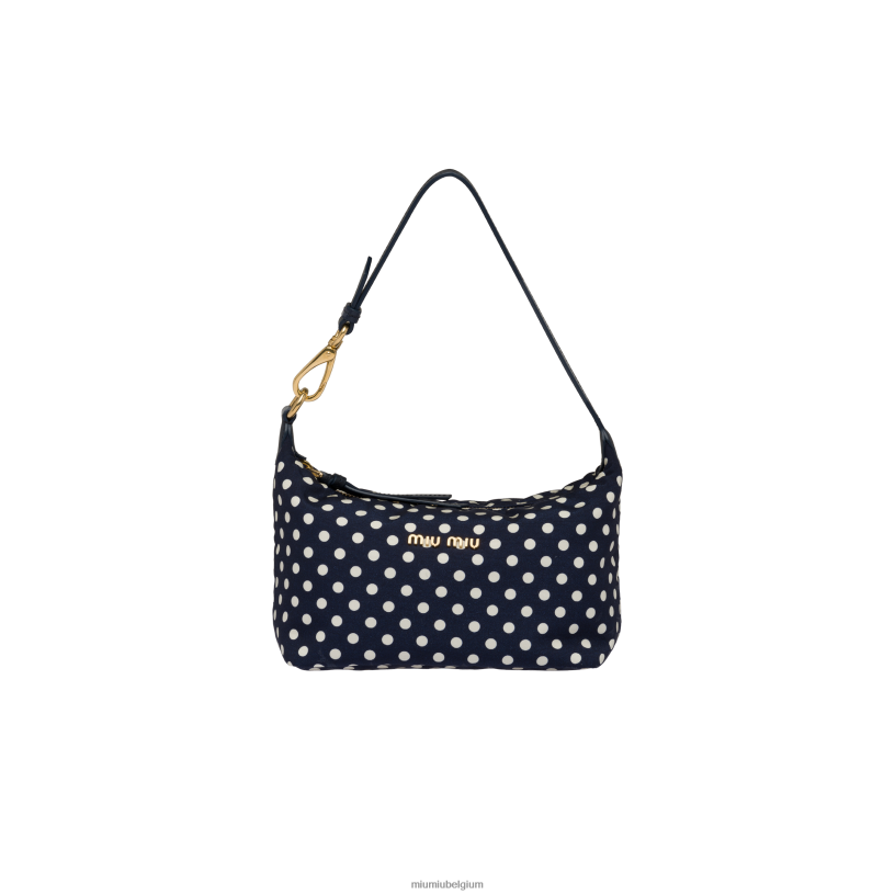 Miu Miu koningsblauw/ivoorspiritus bedrukte faille mini-tas N8F6L175 verzameling