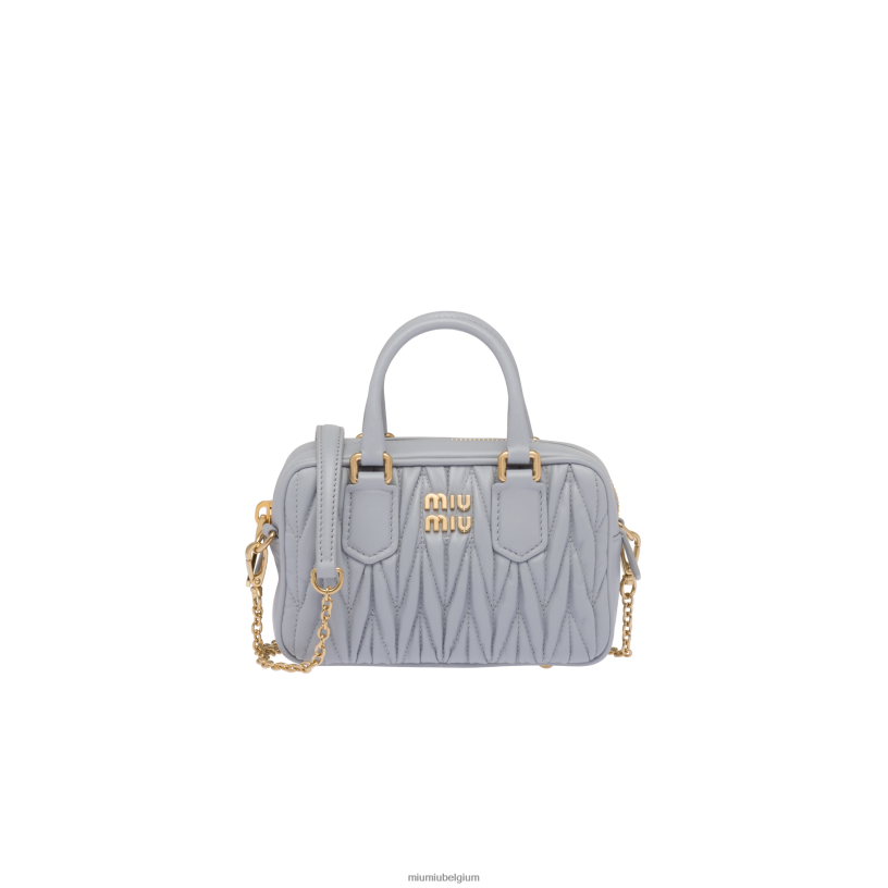 Miu Miu korenbloemMini-tas van gematelasseerd nappaleer met handgreep aan de bovenkant N8F6L165 verzameling