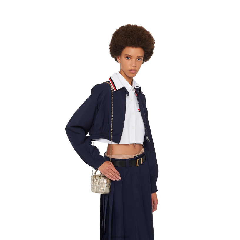 Miu Miu pyrietMini-tas van gematelasseerd nappaleer met handgreep aan de bovenkant N8F6L166 verzameling