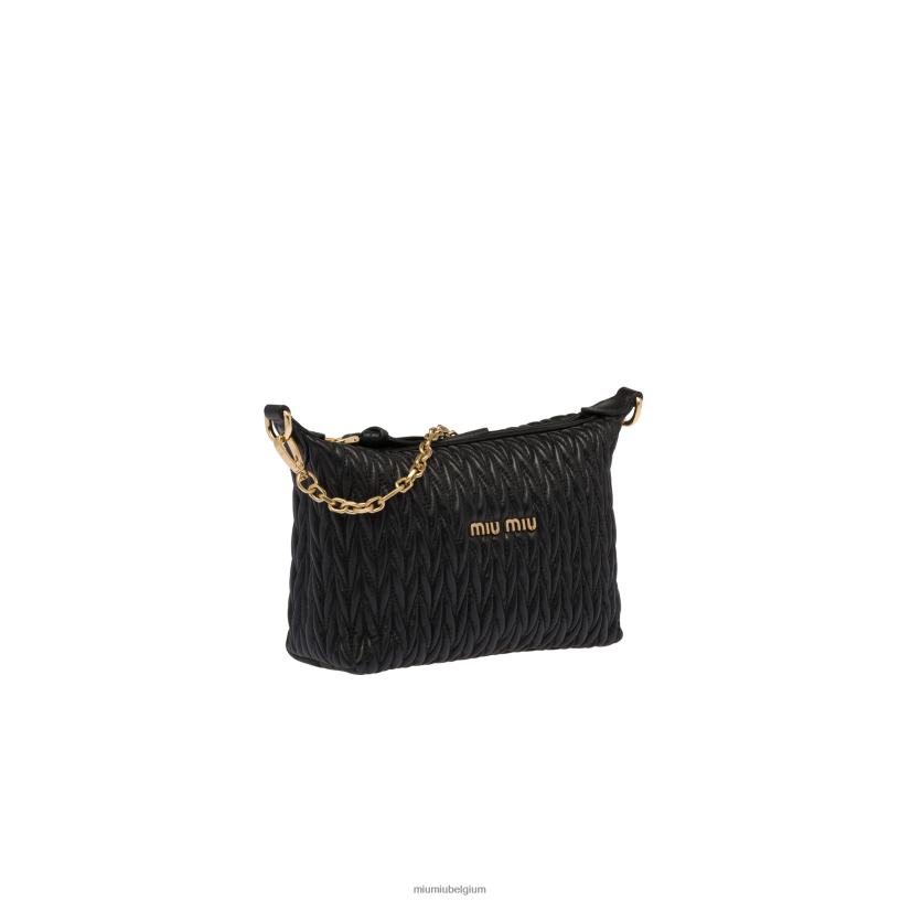 Miu Miu zwartSpirit Matelasse lederen mini tas N8F6L172 verzameling