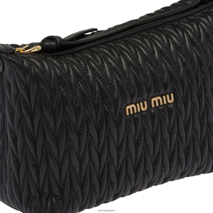Miu Miu zwartSpirit Matelasse lederen mini tas N8F6L172 verzameling