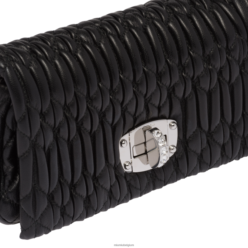 Miu Miu zwartkristallen nappaleer en kristallen minitas N8F6L168 verzameling