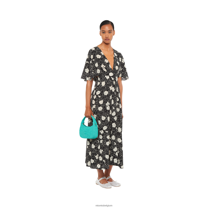 Miu Miu Jade groengehaakte hobo tas N8F6L19 verzameling