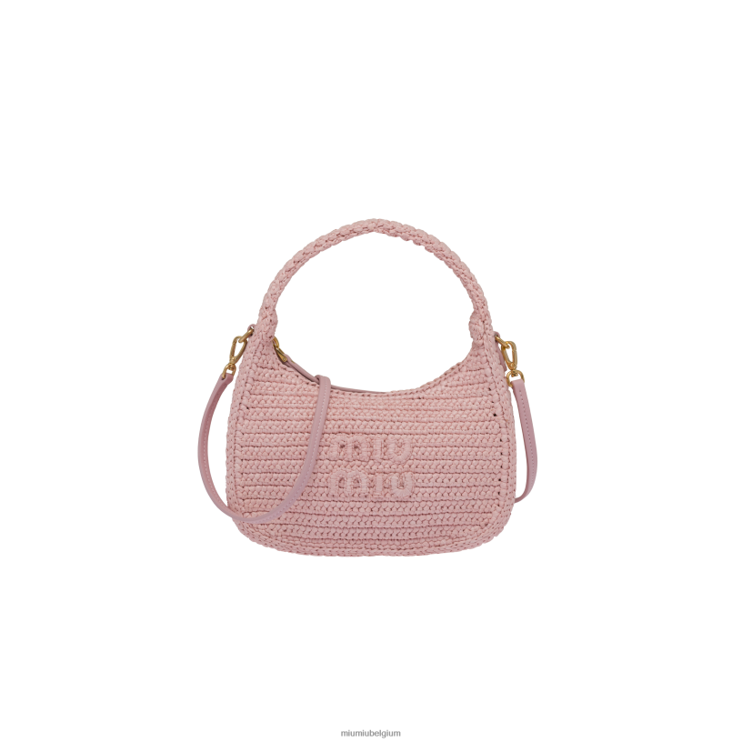 Miu Miu albast rozegehaakte hobo tas N8F6L17 verzameling