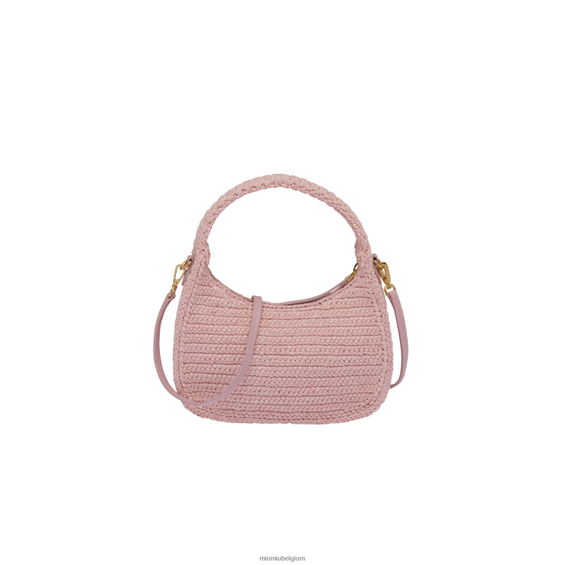 Miu Miu albast rozegehaakte hobo tas N8F6L17 verzameling