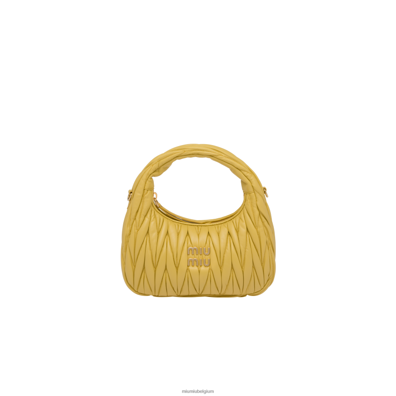 Miu Miu ananasdwaal matelasse mini hobo tas van nappaleer N8F6L8 verzameling