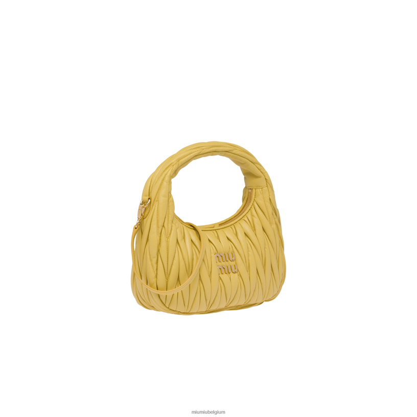 Miu Miu ananasdwaal matelasse mini hobo tas van nappaleer N8F6L8 verzameling