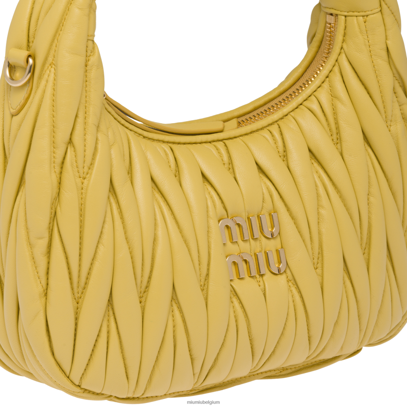 Miu Miu ananasdwaal matelasse mini hobo tas van nappaleer N8F6L8 verzameling
